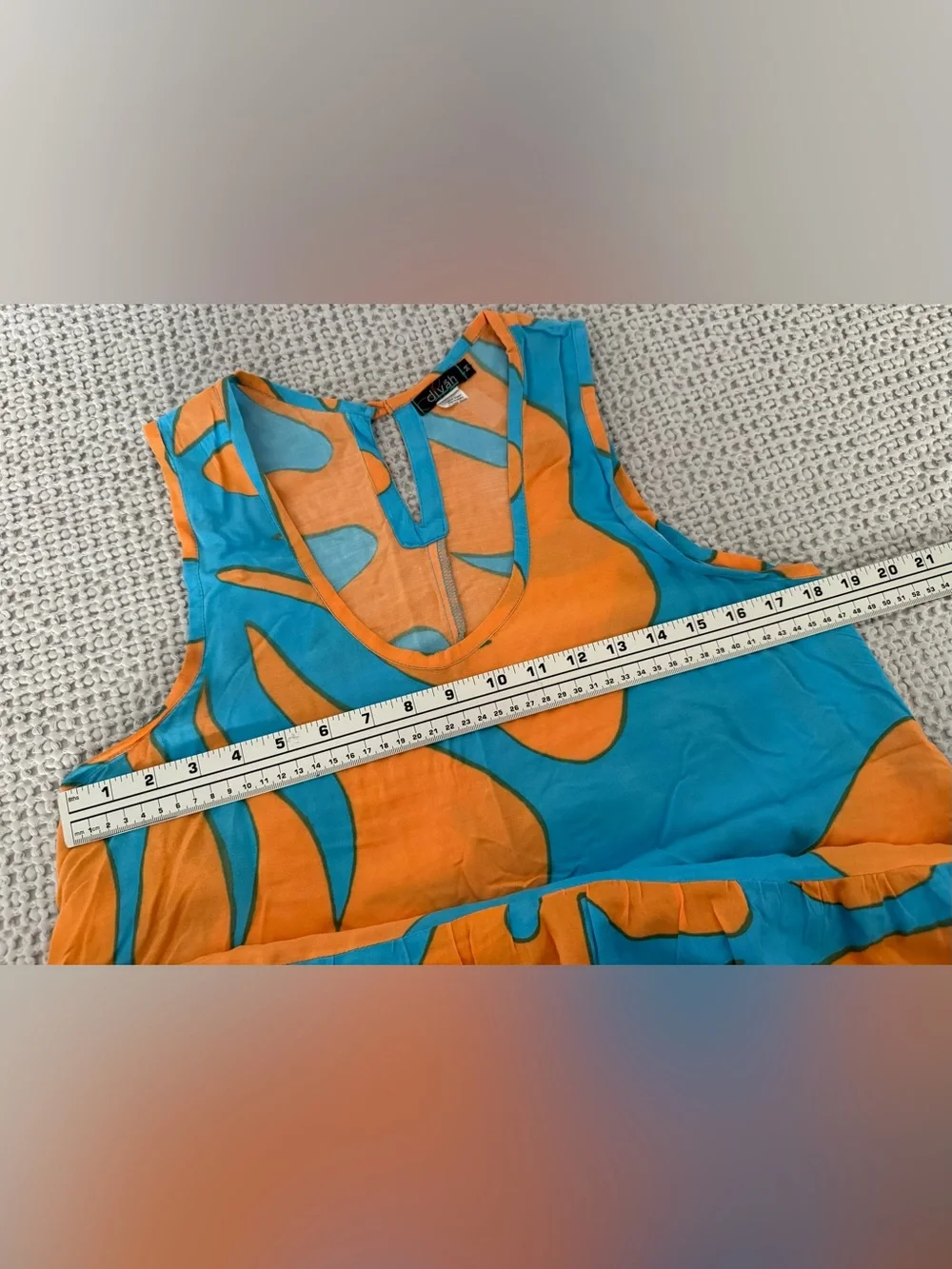 Diva Turquoise & Orange Abstract A-Line Sundress women’s size M